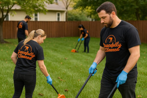 poop removal service team at work